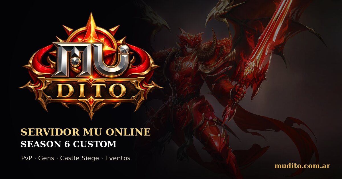 MU Dito | Servidor MU Online Season 6 Custom en español